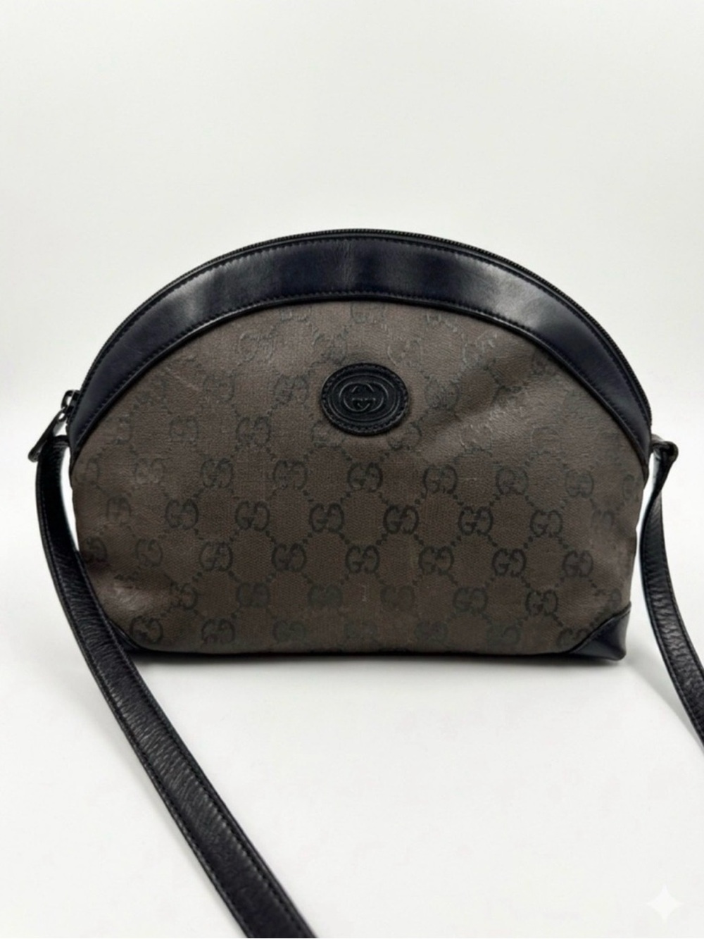 Authenticated 1980's Gucci Collection Canvas Crossbody Interior Restored Lining